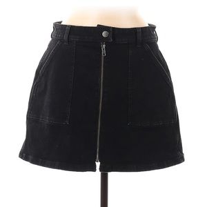 Madewell Black Denim Mini Skirt Zip Utility
